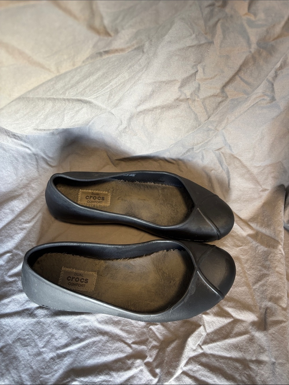 CROCS Women's Black Slip-On Ballet Flats